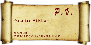 Petrin Viktor névjegykártya